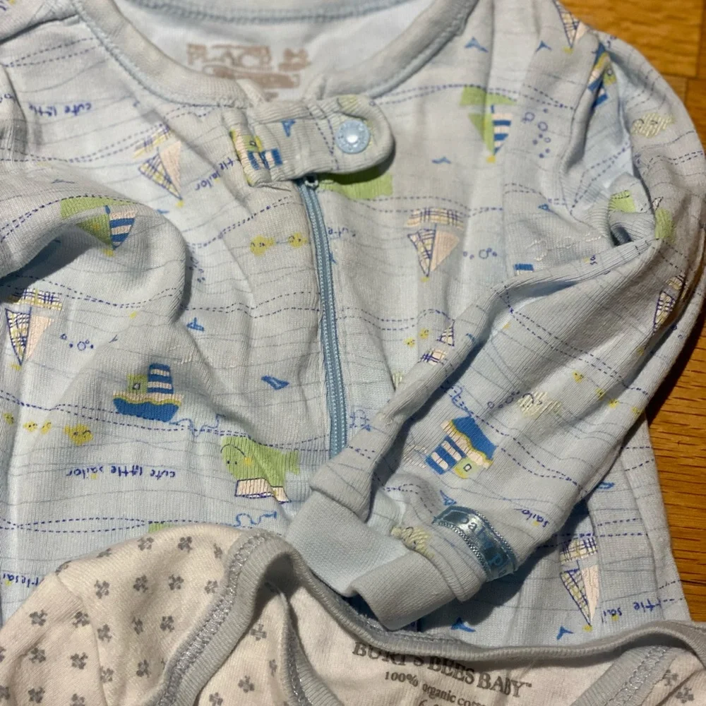 Bundle Long Sleeve Footed Onesies Size 6-9 months Set of 7